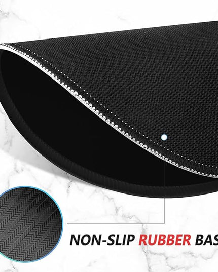 ITNRSIIET Mouse Pad Non-Slip Rubber Base Smooth Surface Stitched Edges Waterproof Durable Compatible with All Mice for Office & Gaming, Desk Accessory, Diameter 8.7 inch, JetBlack Solid