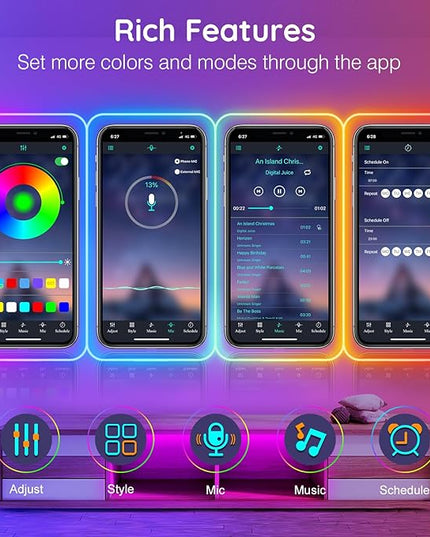 150Ft Neon Rope Lights,Flexible Led Rope Lights Control with App/Remote,Multiple Modes Light,IP65 Outdoor RGB Led Light Waterproof (150Ft Neon Rope Lights)