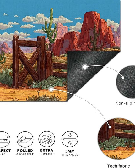 Gaming Mousepad Mouse Pad 31.5 x 11.8 Inch Western Canyon Desert Art Design and Smooth Diatomite Large Keyboard Desktop Mat XL Mouse Pad for Home and Office Desk Accessories