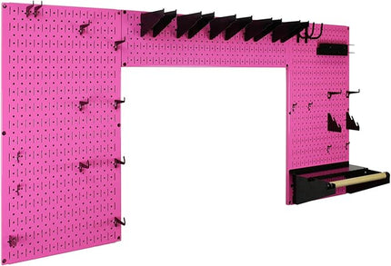 Wall Control Woodworking Tool Storage Organization Kit - Lazy Guy DIY Edition Wood Working Tool Supply Organizer for Do-It-Yourself Woodworkers and Makers (Pink Pegboard)