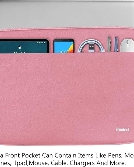 Laptop Sleeve Case, 15.6 inch Computer Bag Shockproof Protective Notebook Case with Accessory Pocket, Briefcase Carrying Laptop Sleeve for 15.6" HP, ASUS, Dell, Lenovo, Acer - Pink