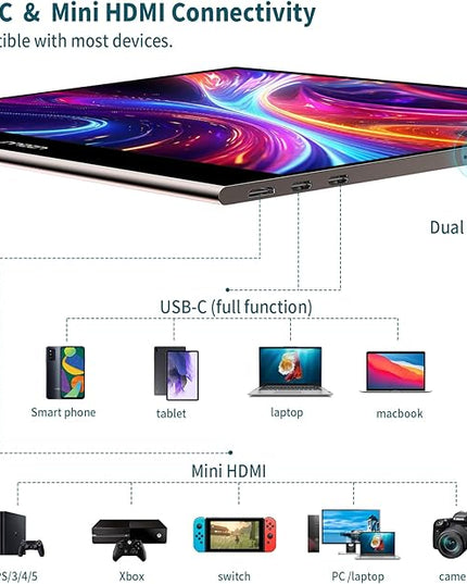 INNOCN 15.6" Portable Monitor OLED Touch Second Screen for Photo Editing with 4K, 100% DCI-P3, 100000:1, 10Bits, USB C External Monitor for Laptop,PC, Phone,Consoles, Brown, PU15 Pre C6
