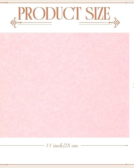 Epakh 200 Sheets Old Age Parchment Paper 8.5 x 11 Inch Standard Letter Vintage Colored Old Parchment Semblance Double Side Printing Paper(Light Pink)