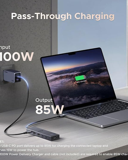 UGREEN Revodok Pro USB-C Hub 6 in 1 10Gbps 4K 60Hz HDMI, 100W Power Delivery for MacBook Pro/Air, iPad Pro, Thinkpad Rog Ally and More.