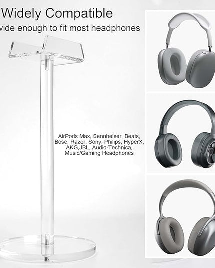 Acrylic Desktop Headphone Holder, Countertop Accessories Stand,Universal for All Music Gaming Headsets 1 Pack(DP015)