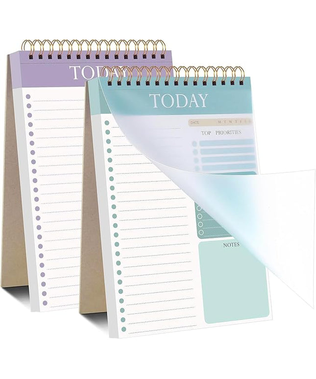 Thboxes 2 Packs To Do List Notepad, 104 Pages To Do List Notebook A5 Undated Daily Planner Notepad with Task Checklist Home Office School Supplies