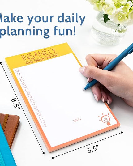 2 Funny To Do List Notepads - Set of Two 50 Sheet 5.5 x 8.5” Note Pads for Daily and Weekly Tasks, Planner Organizer, and Checklists - Fun Coworker Gifts, Humorous Office Supplies to Track Tasks