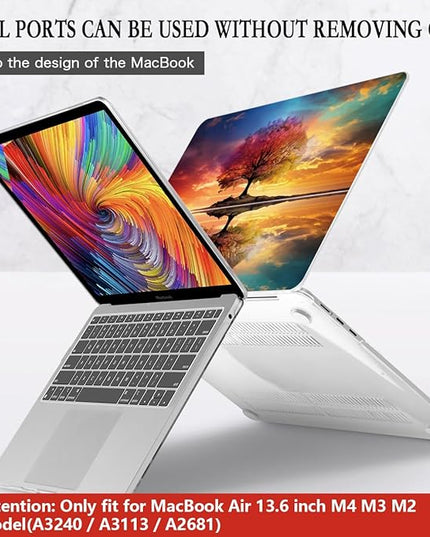 CISSOOK Compatible with MacBook Air 13.6 inch Case 2025 2024 2023 2022 Release Model A3240 A3113 A2681, Protective Plastic Hard Shell Case Cover for MacBook Air 13 inch M2 M3 M4, Tree Landscape