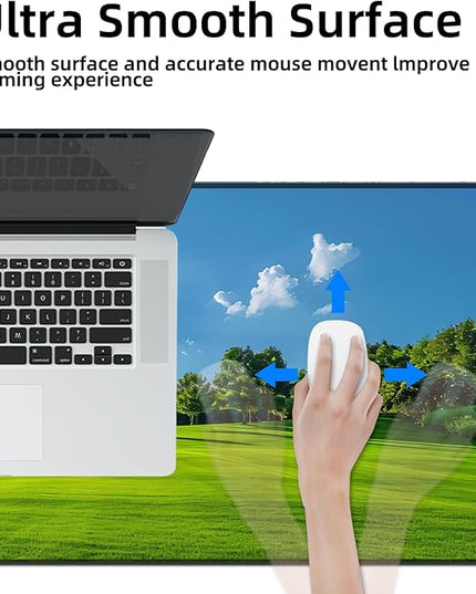 Galdas Gaming Mouse Pad XXL XL Large Long Extended Big Mousepad Non-Slip Rubber Keyboard Mouse Pad with Stitched Edges for Laptop Home Office (31.5x11.8x0.08 Inch) … (Grass)