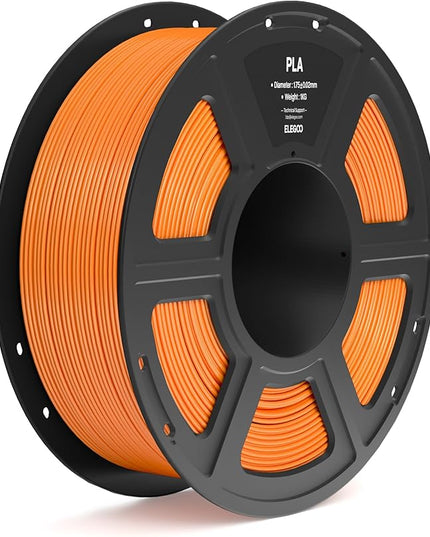 ELEGOO PLA Filament 1.75mm Orange 1KG, 3D Printer Filament Dimensional Accuracy +/- 0.02mm, 1kg Spool(2.2lbs) Fit Most FDM 3D Printers