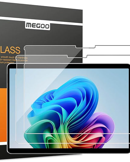 Megoo Screen Protector for Microsoft Surface Pro 11/10 (2024) - Also Fits Surface Pro 9, Pro 8, and Pro X (13 inch) - Tempered Glass/High Sensitivity/Support Surface Pen/Smooth Touch, 2 Pack