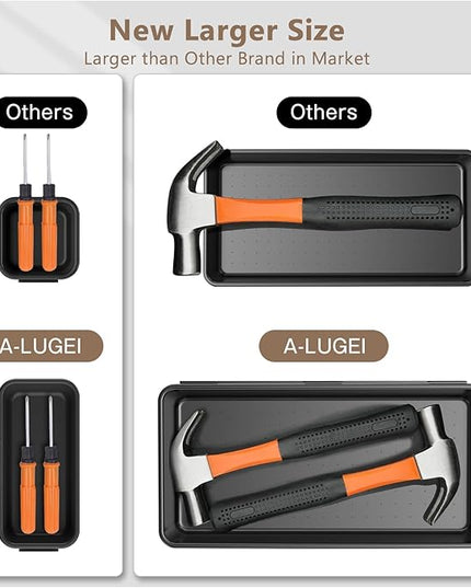 A-LUGEI【𝟱𝟴𝗣𝗰𝘀】【5 Size】 Tool Box Organizer Tray Divider Set, 【Black】 Desk Drawer Organizer, Garage Organization and Storage Toolbox Accessories Rolling Tool Chest Cart Cabinet WorkBench Small Part