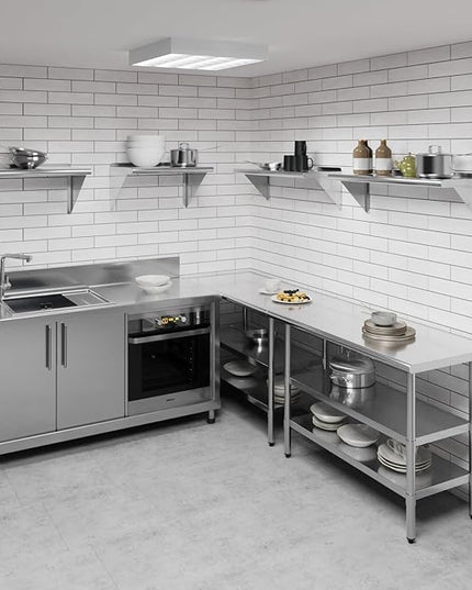 AmGood 36" Long X 12" Deep Stainless Steel Wall Shelf | NSF Certified | Appliance & Equipment Metal Shelving | Kitchen, Restaurant, Garage, Laundry, Utility Room
