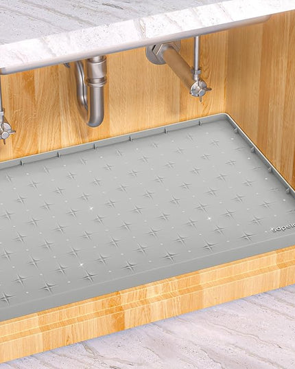Sdpeia Under Sink Mat 31"×22" Waterproof Silicone Cabinet Liner & Sink Protector for Kitchen & Bathroom, Multi-Purpose Organizers Tray for Pets, Laundry, Cat Litter Mat