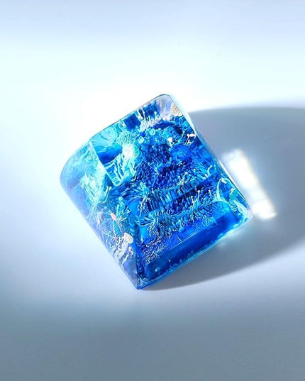 Blue Ocean Waves Artisan Keycap R1 SA Profile Custom Sea Waves Keycaps 1U ESC Handmade Gaming Resin Key Cap Cherry MX Switch Compatible Mechanical Keyboard Gift for Sea Ocean Lover