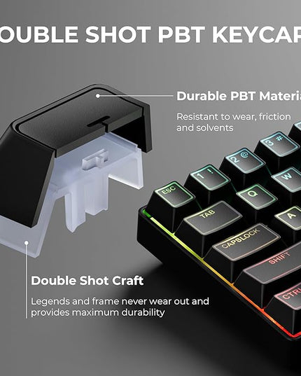 XVX Black Shine Through Keycaps, Doubleshot PBT Keycap Set Cherry Profile, 142 Keys Keyboard Keycaps, Universal Compatiability with 60% 65% 75% 80% 100% Mechanical Keyboard with MX Switches