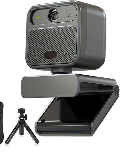 4K Webcam for PC, with 2 Microphone, 85° FOV Computer Cameras with Mirror & Flip Funtion, Remote, Precise Focus, Privacy Cover, Tripod, Webcam for PC, Great for for Computer/Zoom/Skype/Teams/Windows