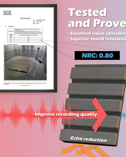 Art3d 2-Pack 108" x 12" Acoustic Wood Panels for Wall, Soundproof Wood Slat Panel for Wall and Ceiling, 3D Fluted Sound Absorbing Paneling for Interior Wall Decor, Living Room, Bedroom - Smoky Oak