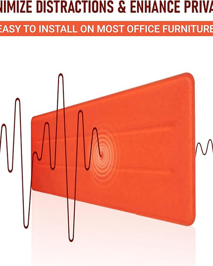 Desk Divider Panel, 34.6" x 11.8", Orange – Clamp-On with 2 T-Clips, Soundproof Noise Reducing Privacy Screen for Office or Home Desk, High Quality Polyester