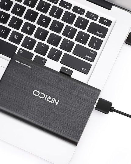NRICO Ultra Slim 750GB Portable External Hard Drive USB3.0 HDD Storage Compatible for PC, Desktop, Laptop,Mac,PS4, Xbox one (Black, 750, GB)