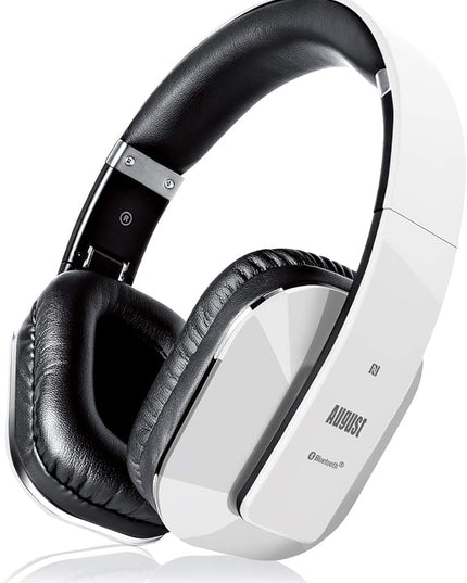 Over Ear Wireless Bluetooth Headphones with Mic - August EP650 - Custom App for Easy EQ Sound Control, aptX Low Latency, NFC, Rich Bass Clear Sound, 30 days Stand By High-Performance Comfort [White]