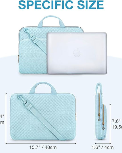 BAGSMART Laptop Case 15.6 Inch, Lightweight Laptop Bag Compatible with MacBook Pro 16 Inch,15.6 Inch HP,Dell,Acer Aspire,Asus Notebook, Protective Case with Shoulder Strap,Pocket,Handle, Blue