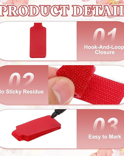 PATIKIL 3.5 x 0.8 Inch Cable Labels, 32 Pcs Electronic Cable Identification Tags Nylon Write on Wire Labels Rectangle Cord Tags Labeling for Electronics Management Organization, Red
