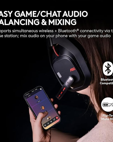 Logitech G Astro A50 Multi-Platform Wireless Gaming Headset + Base Station for PS5/Xbox/PC: PLAYSYNC Audio Switcher, <16bit/48kHz (Console), <24bit/48kHz (PC), 24hr Battery, 2.4GHz & BT - White