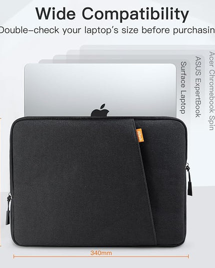 JETech Laptop Sleeve for 13-14Inch MacBook Air/Pro (M5/M4/M3/M2/M1) 2020-2025, 13-13.6 Inch Notebook, Waterproof Shock Resistant Bag Case with Accessory Pocket (Black)