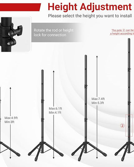 JSungo 10x10 FT Backdrop Stand for Parties, Adjustable Photo Backdrop Stand Kit with Carrying Bag, Portable Background Stand Backdrop for Wedding, Photoshoot, and Photo Studio