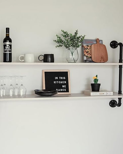 Floating Shelves for Wall Bookshelf Industrial Pipe Shelving Shelves Natural Wood Planks 48 inch Rustic Wall Shelves Hanging Bookshelves Farmhouse Kitchen Shelving