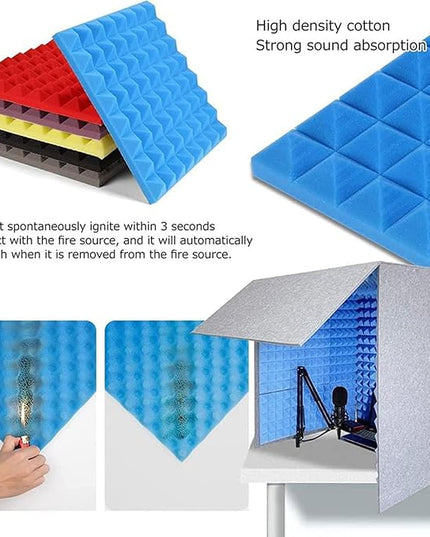 Sound Proof Foam Panels, Sound Proof Foam, Sound Proof Booth, Desktop Soundproof Cover,self Made Sound Recording Studio,Vocal Sound Absorbing Shield,for Studio Desk,Recording Booth,Purple