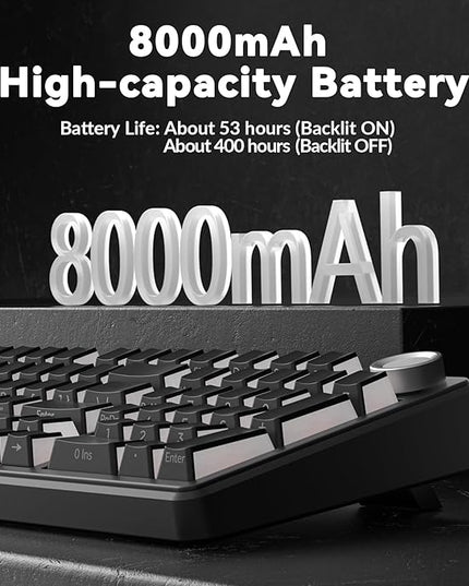 AULA F99 Pro Wireless Mechanical Keyboard-Silent Version,BT5.0/2.4GHz/USB-C Hot Swappable Custom Keyboard,Gasket Structure,Pre-lubed Linear Switches RGB Backlit Computer Gaming Keyboards,Black