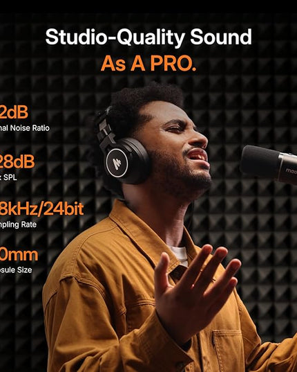 MAONO PD200W Hybrid Wireless Podcast Equipment Bundle for 2, XLR USB Dynamic Microphone Kit with 2 Desktop Stand, Software, Noise Cancellation, for Co-hosted podcast, Vocal Recording, Content Creation