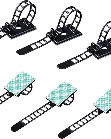 50 Pieces Cable Management Desk Wire Organizer Cable Ties Zip Ties Adhesive Cord Clips Cord Keeper Desk Wire Management