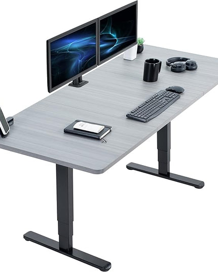VIVO Electric 71 x 30 in Dual Motor Sit Stand Desk, Memory Height Adjustment, 2B Series, Dark Gray Top Black Frame, DESK-KIT-2B7G