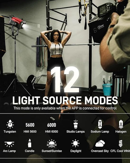 GVM 700W Spotlights LED Video Light,29100lux/1m(Bare Light),Photography Lighting Kit with APP Control, Continuous Lighting with Bowen Mount,CRI 97+, COB Lamp Beads,2700K-6800K