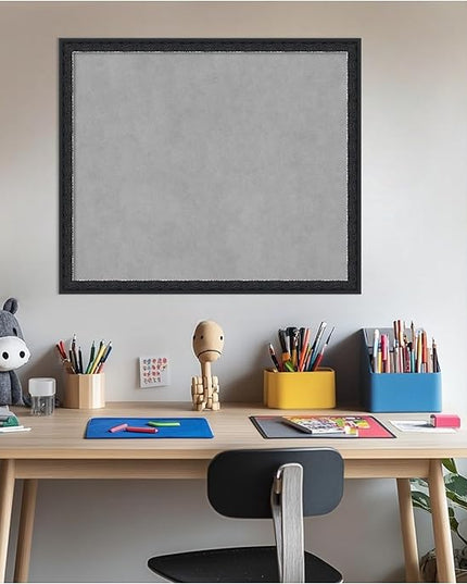 Amanti Art Black Framed Magnetic Board 22x26 Medium Vision Board for use with Magnets, 100% Metal Sheet to Display Items as Office Decor or for Home Organization in mudroom, Kitchen or Kids Room
