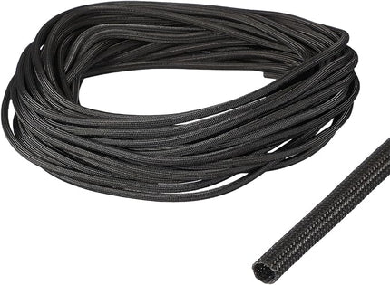 uxcell Insulation Cable Protector,4mm/0.16 Inch-15m/49 Feet High Temp Fiberglass Sleeve Black