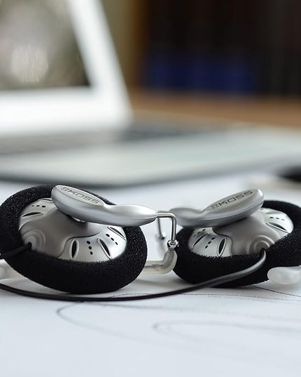 Koss KSC75 Portable On-Ear Clip Headphones, Retro Style, Ultra Lightweight, Silver and Black