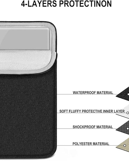 Laptop Sleeve Case 14 inch, Traveling Water Resistant Carrying Notebook Bag with Pocket, Shockproof Protective Laptop Cover Compatible for 14 Inch MacBook Air/Pro, HP, Lenovo, Dell, ASUS, Acer, Black