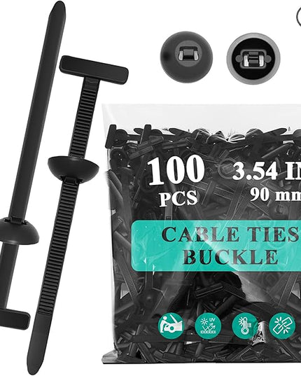100Pcs Nylon Universal Cable Tie Buckle - New Multifunctional Nylon Zip Ties, Heavy Duty Plastic Rivet T Zip Ties Style, for Daily Maintenance And Fixing Of Automobiles