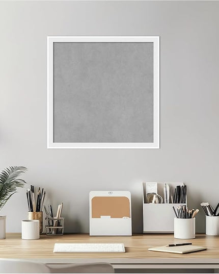 Amanti Art White Framed Magnetic Board 17x17 Small Vision Board for use with Magnets, 100% Metal Sheet to Display Items as Office Decor or for Home Organization in mudroom, Kitchen or Kids Room