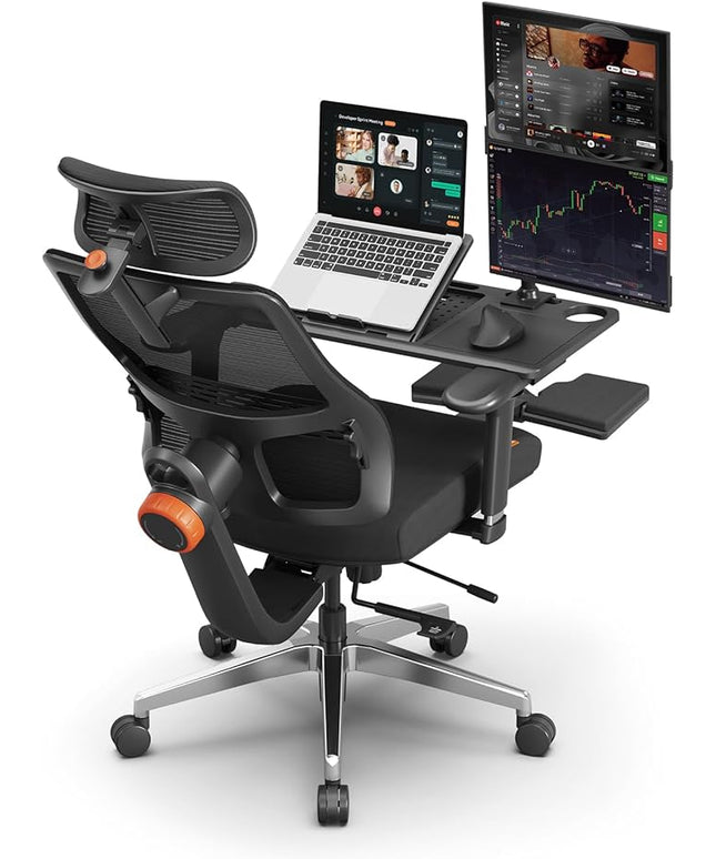 Newtral Ergonomic Office Chair, High Back Desk Chair with Footrest, Auto-Following Lumbar Support & Headrest, 4D Armrest, Adjustable Seat Depth and Height