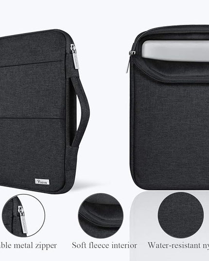 Voova 13 13.6 Inch Laptop Sleeve Case Compatible with MacBook Air 13 M1/M2/M3/M4 2020-2025, MacBook Pro 13/14, IPad Air/Pro 13, Waterproof Slim Computer Bag Cover with Handle, Black