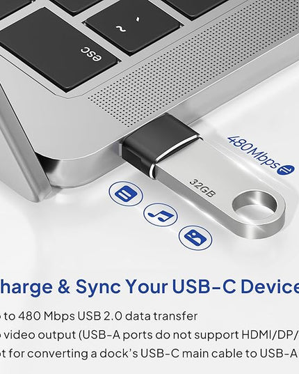 Elebase USB to USB C Adapter for iPhone 17 4Pack,USBC Female to A Male Car Charger Adapter,Type C Converter Apple 16 Pro Max 15 14 Plus,iWatch Watch 11 10 Se Ultra 3,iPad Air,Samsung Galaxy S25,Black