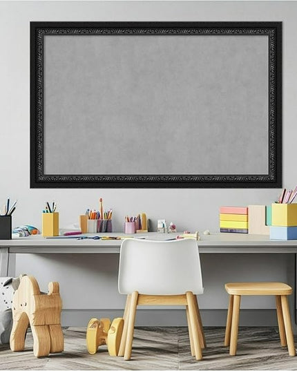 Amanti Art Black Framed Magnetic Board 24x36 Large Vision Board for use with Magnets, 100% Metal Sheet to Display Items as Office Decor or for Home Organization in mudroom, Kitchen or Kids Room