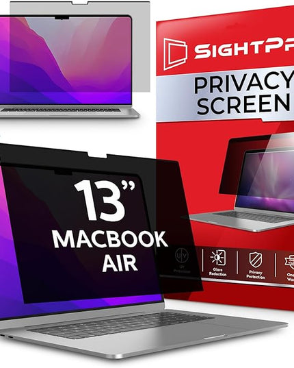 SightPro Magnetic Privacy Screen for MacBook Air 13 Inch (2018, 2019, 2020, 2021, M1) Removable Laptop Privacy Filter Shield and Protector