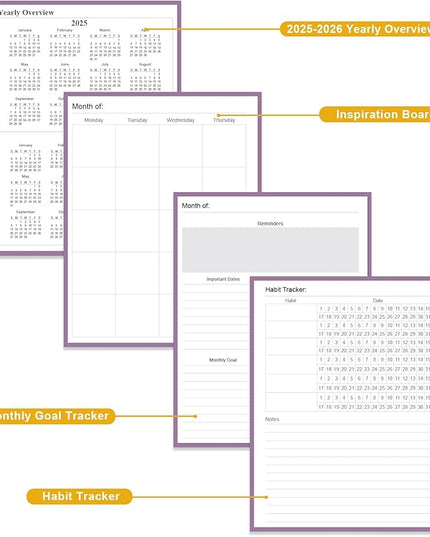 Academic Planner for 2026 or Anytime – 8.5" x 11" Undated Weekly Student Planner For Homeschool, High School, College & Nursing Students, 200 Pages, Purple