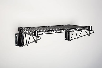 Omega 24" Deep x 24" Wide x 7" High Fixed Black Wall Mount Shelving Kit